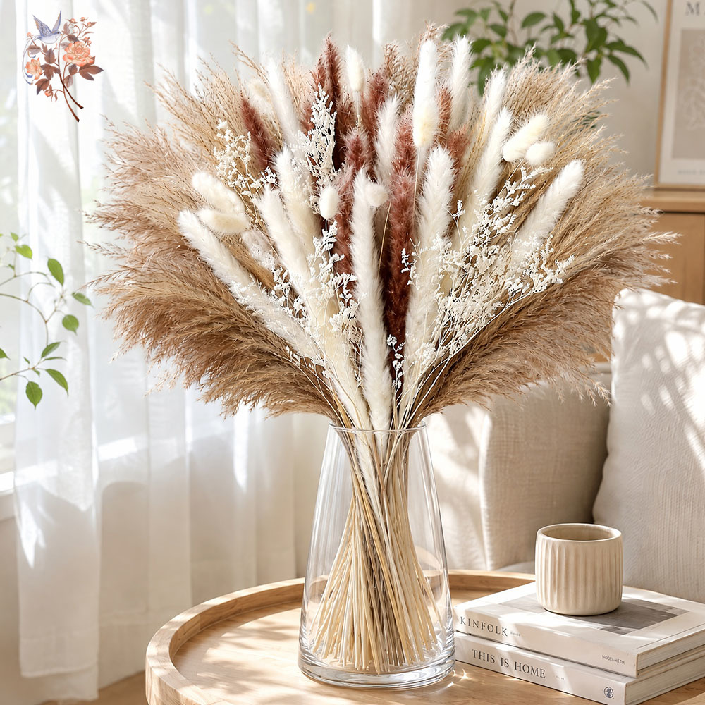 Dried Flower Bunch - Натуральный букет из сухоцветов: пампасная трава,