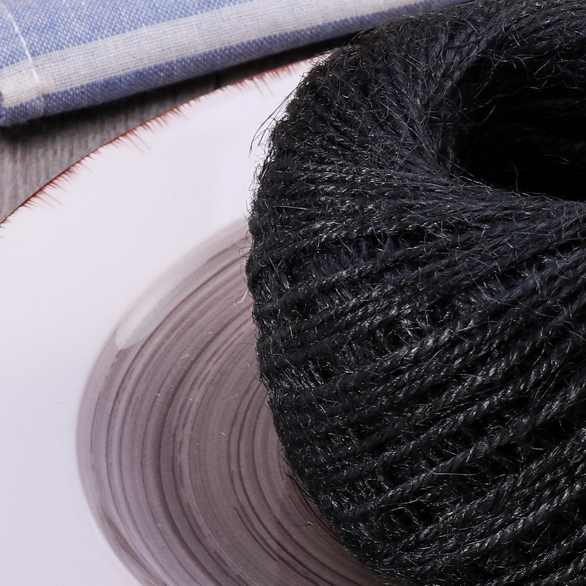 Twine Jute Natural - Натуральный черный джутовый шнур для рукоделия,