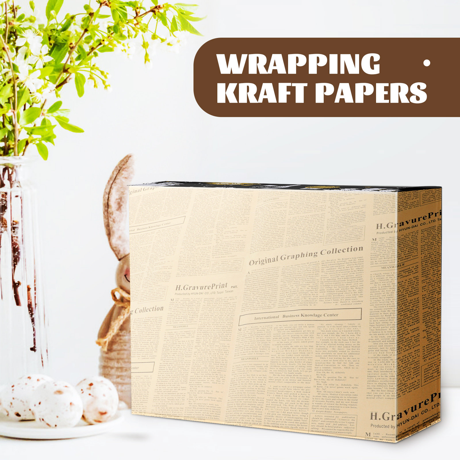 20 шт. крафт-бумаги с газетным – обзор и цена Flower Wrap Kraft