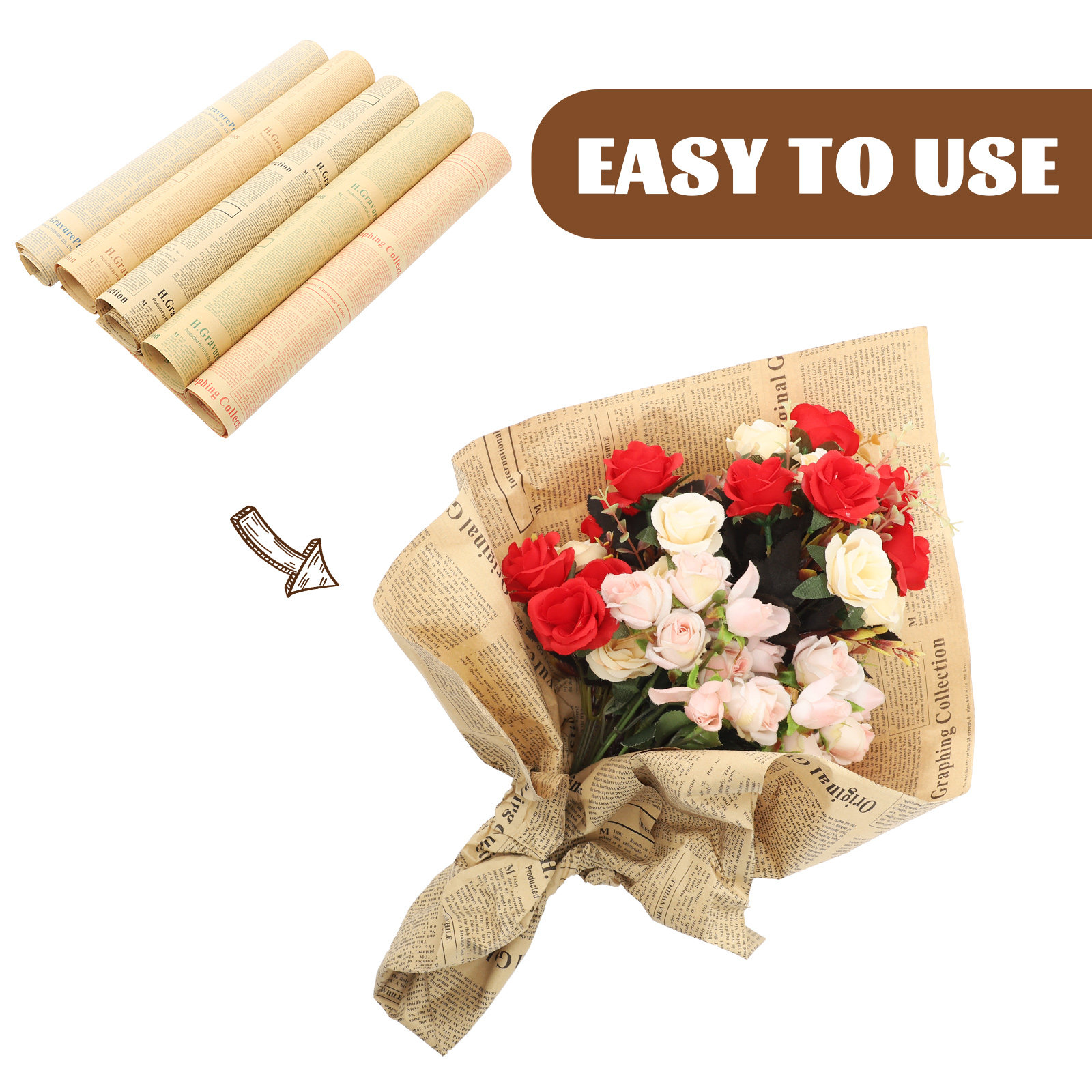 20 шт. винтажной крафт-бумаги  – обзор и цена Flower Wrap Kraft